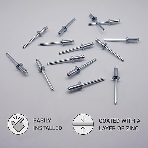 (50 Stück) Blindnieten 5,0 x 30 mm Offener Domkopf Popnieten DIN 7337 Stahlniete und Stahldorn (50, 5,0 x 30 mm) - Cheap-Us