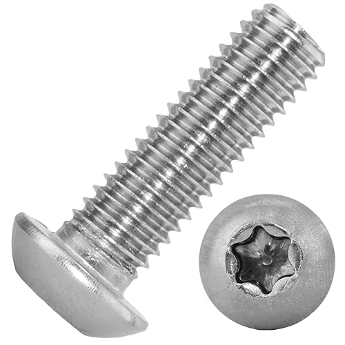 Techtanium® Linsenkopfschrauben M8 x 25/25 mm mit Innensechsrund aus Edelstahl A2 (20 Stück) | Versch. Größen & Verpackungseinheiten verfügbar | Halbrundkopfschrauben | Linsenschrauben | ISO 7380 - Cheap-Us