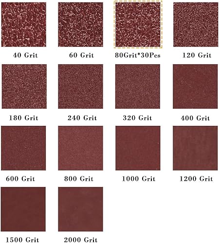 SPEEDWOX Dreieckiges Schleifpapier mit Klettverschluss, Körnung 60, 80 mm, für oszillierendes Multifunktionswerkzeug, Detailschleifer, Schleifscheiben, Dreieck-Schleifpads, 30 Stück - Cheap-Us