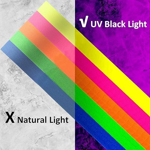 Neon Klebeband - UV Schwarzlicht Fluoreszierendes Klebeband - Fluoreszierendes Gaffer Tape Neon- für Leuchtstäbe Partydeko Handwerk（5m x15mm) (12) - Cheap-Us
