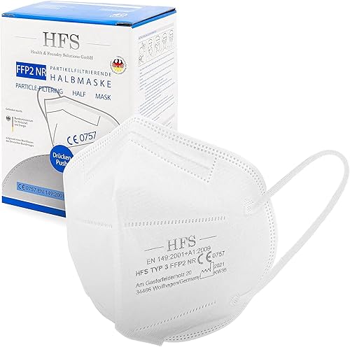HFS - Partikelfiltrierende Halbmaske | FFP2 Masken zertifiziert aus Deutschland mit weichem Gummiband | 40er Pack - Cheap-Us