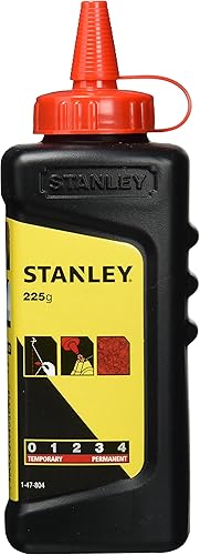 Stanley Schlagschnurkreide (225g, gut haftend, sehr wasserfest, schwer löslich, in Kunststoffdose) 1-47-804, rot - Cheap-Us