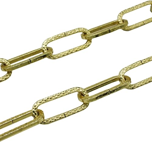 1,5m Eisenkette Gold gehämmert ø 3mm strukturiert Kette Ringkette Leuchtenkette Tragkraft 5 kg - Cheap-Us