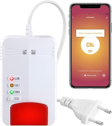 VisorTech Gasmelder Erdgas WLAN: Smarter Multi-Gasmelder für haushaltsübliche Gase, WLAN & App, 85 dB (Gasmelder Smart Home, Elesion, Netzteil Tester) - Cheap-Us