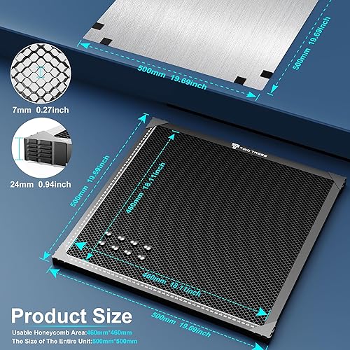 Laser Wabentisch, 400x400x22mm Laser Honeycomb Arbeitstisch für CO2 Laser Graviermaschine, Honeycomb Table mit Aluminiumplatte Und Gravurmaterialien (Verfügbare Größe 350 x 350 mm) - Cheap-Us