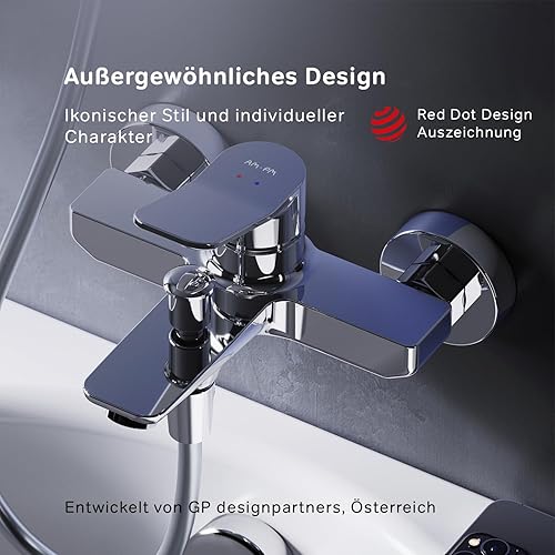 Badewannenarmatur mit Auslauf, Mischbatterie Badewanne, Brausebatterie Wanne, Einhand-Wannenbatterie für Badewanne und Dusche, Badezimmer Armatur, Chrom, AM.PM X-Joy S FXB10000 - Cheap-Us