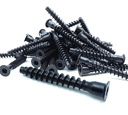 DOJA Barcelona | Montageschrauben-Verbindungsschrauben für Möbel | PACK 50 SCHWARZ 5x50 | Moebel verbindungsschrauben | Moebelbauschraube | Möbelverbinder Schrankverbinder/Flachkopfschrauben Holz/ - Cheap-Us