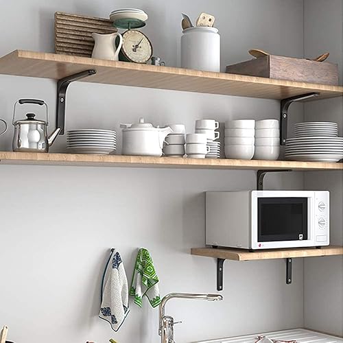 SAYAYO Regalwinkel Schwerlast Regalhalterung Regalträger Weiss Regalhalter Metall 90 Grad L-förmige 4 Stück Winkel Regal 200x150 für Wandhalterung Regal, Eckregal, Hölzern Möbel - Cheap-Us