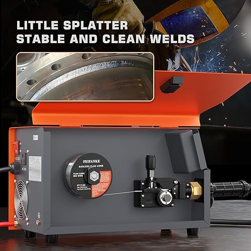 FEIFANKE Fülldraht Ohne Gas 0.8MM, 1KG - E71T-GS Universal Schweißdraht MIG MAG Drahtrolle D100 für Schweißgerät, 1 Rollen - Cheap-Us