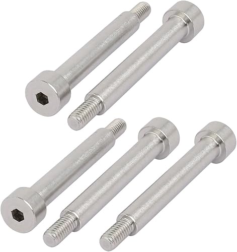 sourcing map 5Stk. 304 Edelstahl Sechskant Schulter Bolzen 8mm Schulter Durchm. 50mm Länge M6 de - Cheap-Us