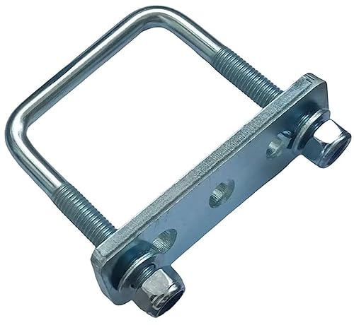 1 Stück quadratische, vierkant M10 U Schrauben, U Bolzen, U Bügel mit Gewinde, Gegenplatten, Sicherungsmuttern, Unterlegscheiben (LW82 x LH140 mm) - Cheap-Us