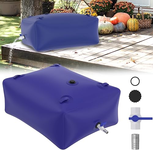 UISEBRT Wasserblasen AufbewahrungsbehäLter 400L Faltbar Wassertank große Kapazität Wasserbehälter Wasserbeutel Wasserblasentanks Außen Wasserspeicher Blau - Cheap-Us