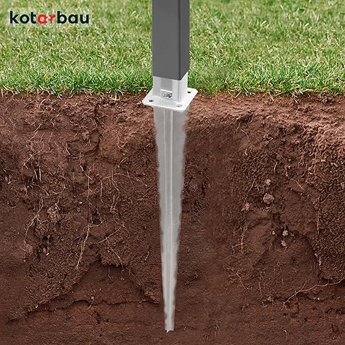 KOTARBAU® 2er Set Pfostenträger für Zaunpfosten 60x40 mm Feuerverzintkt Stahl Einschlaghülse Bodenhülse Doppelstabmattenzaun für Pfosten 60x40 mm Einschlaghülsen Einschlagbodenhülse Pfostenschuhe - Cheap-Us