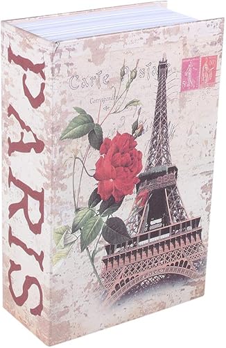 Buchtresor mit Kombinationsschloss, Tresor in Buchform, Geldschließfach, Geldkassette, Schmuckschließfach mit Schlüssel, 18 X 11,5 X 5,5 Cm(Tour Eiffel Type) - Cheap-Us