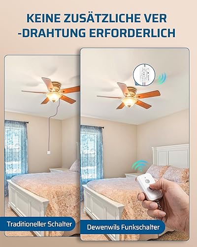 DEWENWILS Funkschalter, Funk-Wandsender 230V, Wandschalter mit Sender, 30M Reichweite, Kabellos Funk Lichtschalter Set für Lampe, Funktaster, Keine Verkabelung Erforderlich, 2300W, Weiß - Cheap-Us