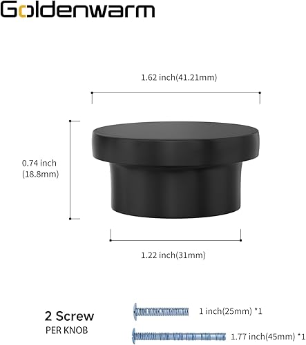 goldenwarm 4 Stücke Schrankknöpfe Vintage Schubladenknöpfe Knauf für Schrank Türknöpfe Schwarz - Cheap-Us