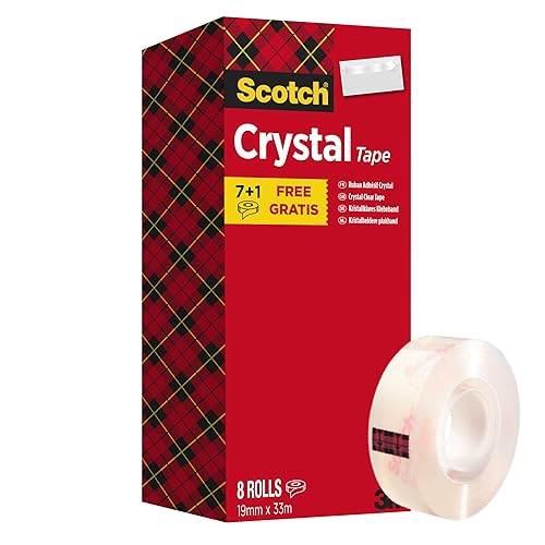 Scotch Magic Tape - Vorteilspack 8 Rollen, 19 mm x 33 m - Unsichtbares Klebeband für allgemeine Zwecke zur Reparatur, Etikettierung und Versiegelung von Dokumenten - Cheap-Us