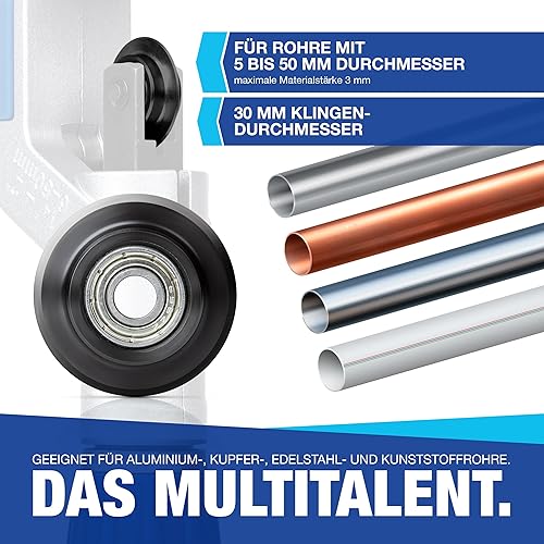 NTG Rohrschneider Set mit großem und kleinem Rohrschneider und Entgrater (3-50 mm) - Vielseitig für Edelstahl, Kupfer, Aluminium, Stahl oder Kunststoff - inkl. Entgrater - Cheap-Us