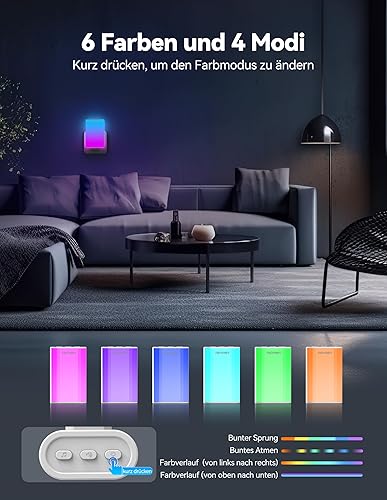 TECKNET Funkklingel, RGB Licht Türklingel Batterielose, Funkklingel Aussen Wasserdich Kabellose Türklingel Kit mit 60 Melodien, IP65, 400m - Cheap-Us