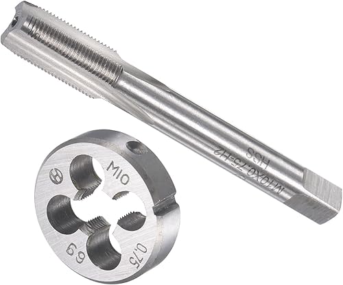 CoCud Gewindebohrer und Matrize Set M10 x 0.75 Gewinde Schnellarbeitsstahl Maschine Schrauben Gewindebohrer und Rundmatrizen - (für Gewindeschneiden Reparieren) 1Set - Cheap-Us