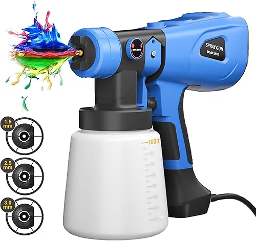 Elektrisches Farbsprühsystem 3 Sprühmodi, 600W Farbsprühgerät mit 3 Vollmessingdüsen und Sprühflasche aus 1000ml, Lackierpistole zum Sprühen von Pestiziden, Desinfizieren, Wandmalerei - 2024 Neu - Cheap-Us