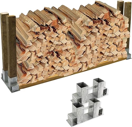 Holz - Stapelhilfe Brennholz Kaminholz Gestell Stapelhilfe Stapelhalter 2er Set - Cheap-Us