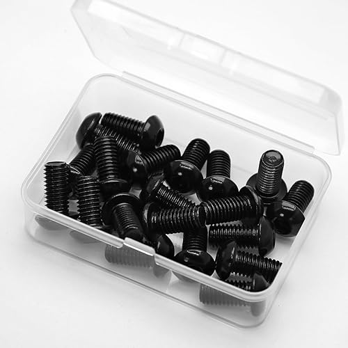 M8x10mm Linsenkopfschrauben mit Innensechskant 304 Edelstahl Schwarzes Oxid Vollgewinde Flachkopfschrauben (20 Stück) - Cheap-Us