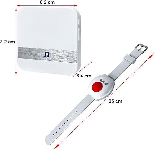 ALEENFOON Haus Wireless Mobiler Alarm Notruf Knopf Notrufknopf für Senioren Plug-in-Version Hausnotruf Panikalarm Funkalarm für Pflegebedürftige Geduldig Älterer Mann (3 zu 2) - Cheap-Us
