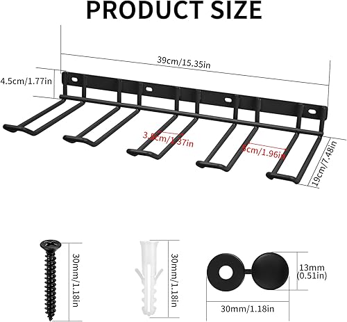 Werkzeugspeicher für Elektrowerkzeug Organizer, Garage Aufbewahrung Wandhalterung, Metall Werkzeugregal Organizer, 4 Schlitzen Bohrhalter Wandmontage für Garage Werkstatt Werkzeugraum (Schwarz) - Cheap-Us