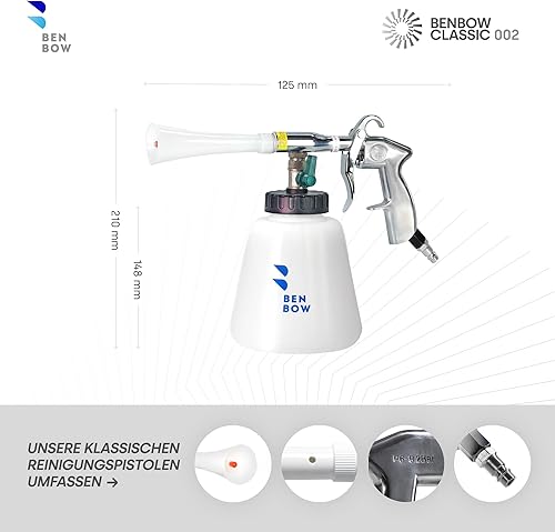 BenBow Druckluft Reinigungspistole Classic und Ausblaspistole mit Venturidüse – perfekte Lösung für gründliche Autoreinigung und schnelles Trocknen - Cheap-Us