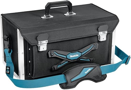 Makita E-15394 Werkzeugkoffer verstärkt, mit Tragegriff und Schultergurt, herausnehmbare Trennwände, Kanten Aluminiumverstärkt, 32 Liter Fassungsvolumen, 505 x 295 x 265 mm (LxBxH) - Cheap-Us