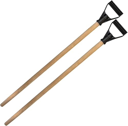 2x Holzstiel mit D-Griff Schneeschieber Ersatz Spaten-Stiel Schneeschaufel Ø27-32mm - Cheap-Us