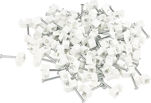 REV Expressschellen, 200 St. Nagelschellen - Kabelschellen, 7-11mm, Nagellänge 25mm, Weiss - Cheap-Us