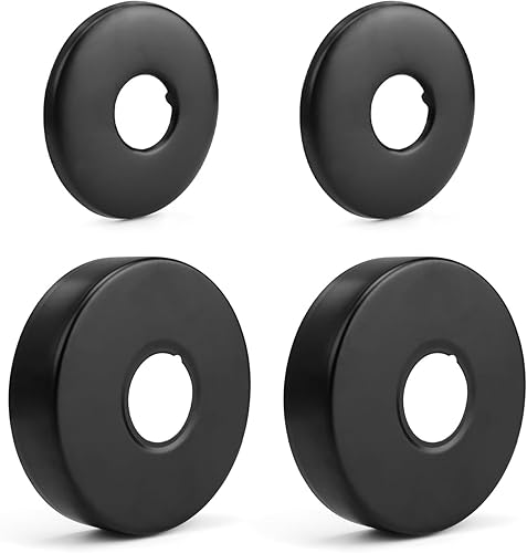 Abdeckrosette Edelstahl, HASLED 4 Stück Schwarze Rohrabdeckung, Wasserrohr Abdeckung für 20mm Durchmesser und 25mm Durchmesser, Dekorative Rohrabdeckungen für Rohrdusche Sanitäranlagen Installation - Cheap-Us