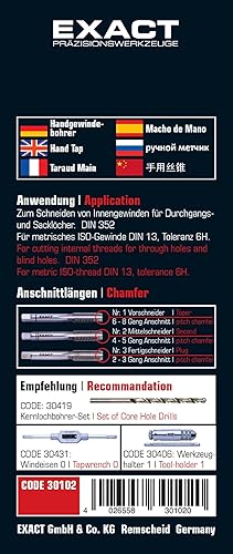 Exact 30102 Handewindebohrersatz HSS DIN 352 M4 - Cheap-Us