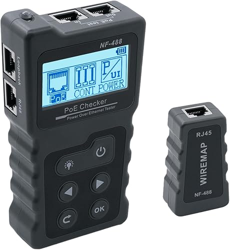 Mcbazel Netzwerk RJ45 Tester mit LCD Display, Netzwerk Kabeltester mit POE-Funktion - Cheap-Us