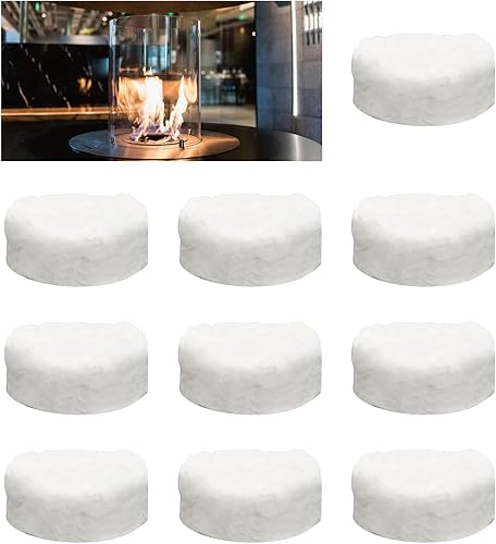 10 Stück Keramikwolle für Bioethanol - Kamin Keramikschwamm für Bio Ethanol Kaminofen - Keramische Wolle Keramik Wolle - Indoor Gel Tischkamin Ethanol Ceramic Sponge Ceramic Wool - 8,6 X 8,6 X 2,5 cm - Cheap-Us