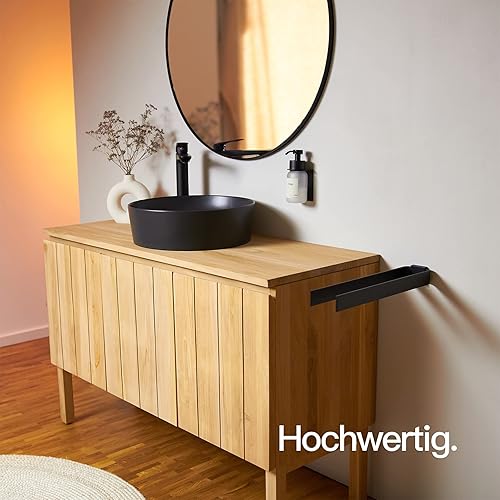 Designfabrik Hamburg Handtuchhalter zweiarmig 42 cm | Doppel Handtuchstange für Bad & Küche | Handtuchhalter Wand | Halterung für Handtücher | Handtuchhalter Schwarz | Modernes Design - Cheap-Us