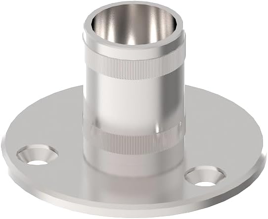Sellon24® Edelstahl Bodenflansch Bodenanker Rundrohr Rohr Flansch Bodenhalter Wandhalter Ankerplatte Ø42,4 mm Geländer Pfosten Steckfitting Bodenhülse - Cheap-Us