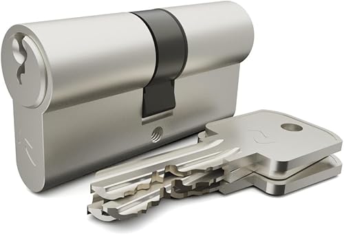 Sempro Schließzylinder 26/26 Gleichschließend Zylinderschloss 3 Schlüsseln Messing Vernickelt geprüft nach EN 1303:2015 - Cheap-Us