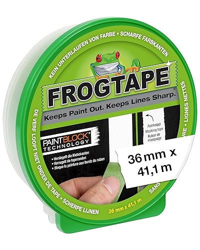 FROGTAPE Abklebeband – Malerkreppband mit Paint-Block Technologie – Kreppband für saubere Kanten beim Streichen & Lackieren – 36mm x 41m Grün - Cheap-Us