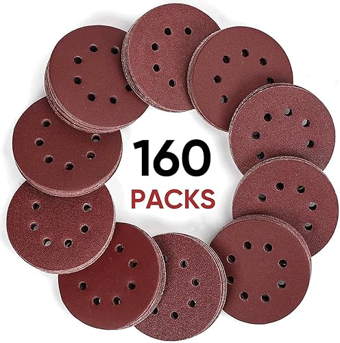 SHALL 120 Schleifblätter, Maus-Schleifpads, verschiedene Körnungen 40/60/80/120/180/240, geeignet für Schleifmaschinen - Cheap-Us