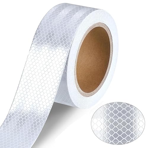Zocipro Reflektorband Selbstklebend 15m x 5cm, Weiß Reflektor Klebeband, Reflektorfolie, Klebeband Reflektierend Wetterfest, Reflektierendes Klebeband für Fahrrad, Fahrzeuge, Autos - Cheap-Us