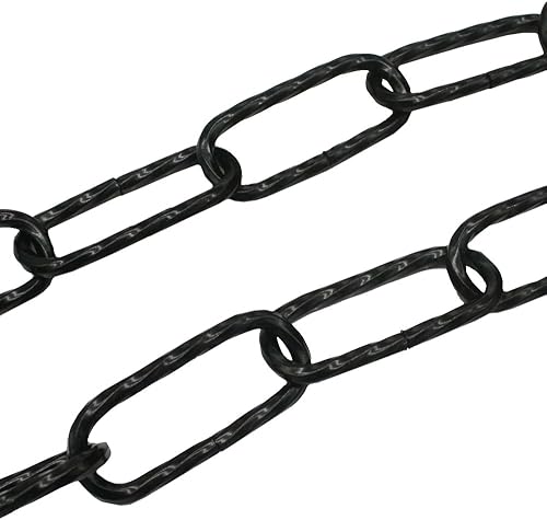 1,5m Lampenkette schwarz ø 3,5mm Eisen gedreht glänzend Leuchtenkette Dekorative Zier-Kette Tragkraft 10 kg - Cheap-Us