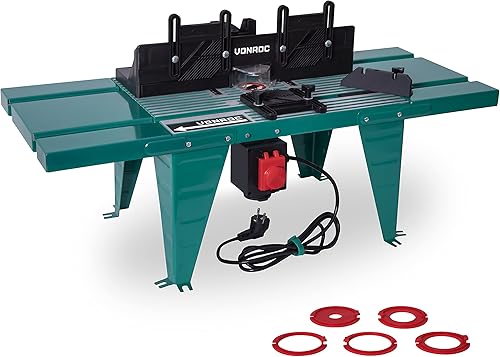 VONROC Frästisch für Oberfräse, Fräsmaschine Metall - Universal für alle Oberfräsen bis 155mm und 1800W, Tischfräse 870x335mm inkl. Tischverlängerung - Cheap-Us