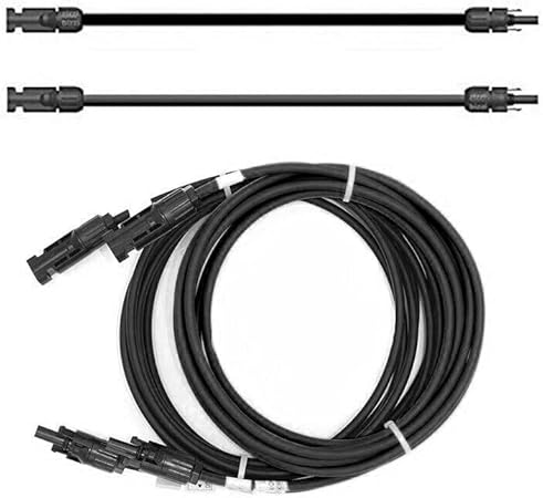 SOLARTRONICS Verlängerungskabel 4mm² H1Z2Z2-K Solarkabel Balkonkraftwerk Anschlusskabel schwarz mit Stecker beidseitig für Solarmodule PV GAK. Made in Germany (2 x 5m) - Cheap-Us