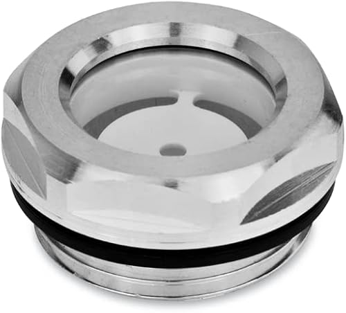 Ganter Normelemente | Ölschaugläser - GN 743-24-M33X1,5-A | Mit Reflektor-Thermoplast | Feingewinde | Aluminium | 2 Stück - Cheap-Us