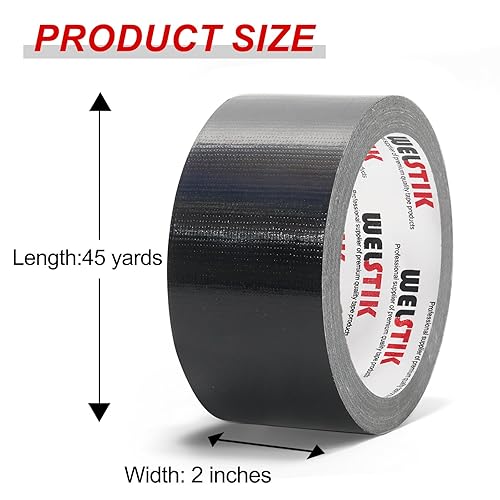 WELSTIK Professional-Klebeband Weiß, wasserdichtes Klebebandgewebe, farbiges Gaffer-Klebeband für Reparaturen, Heimwerken, Basteln, Verwendung im Innen- und Außenbereich, 50 mm x 41 m, Weiß - Cheap-Us