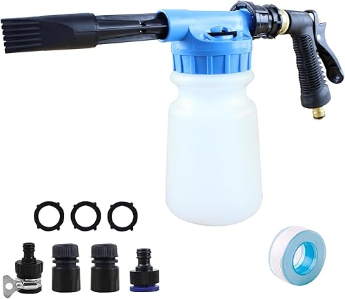 Schneeschaumpistole, 900 ml, Schneeschaumlanze, verstellbarer Hochdruckschlauch, Rohrspray, Autoreinigung, Schaumlanze, Auto, Haus, Waschen, Garten, Bewässerung - Cheap-Us