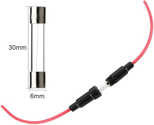Gebildet 6 x 30mm AGC-Sicherungshalter, Inline-Schraub-Typ mit 16 AWG Draht, 32V 20A Sicherungskasten für Schnell-Schlag Glassicherung (15Stück) - Cheap-Us